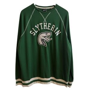 Wizarding World‎ of Harry Potter Slytherin Crewneck Green Gray Sweatshirt L #349